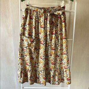 VINTAGE ANTHEA PROUD Cotton & Wool Skirt Floral Flared